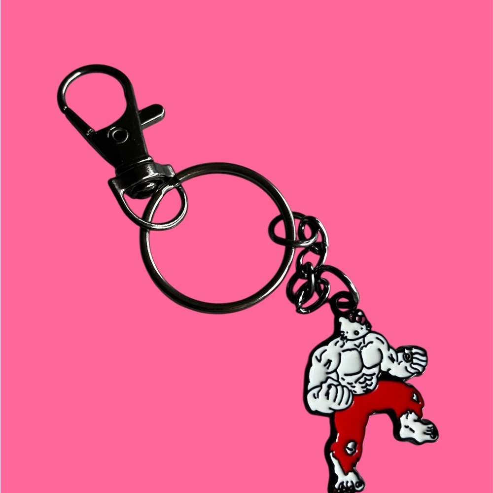 Stylish Red and White Keychain